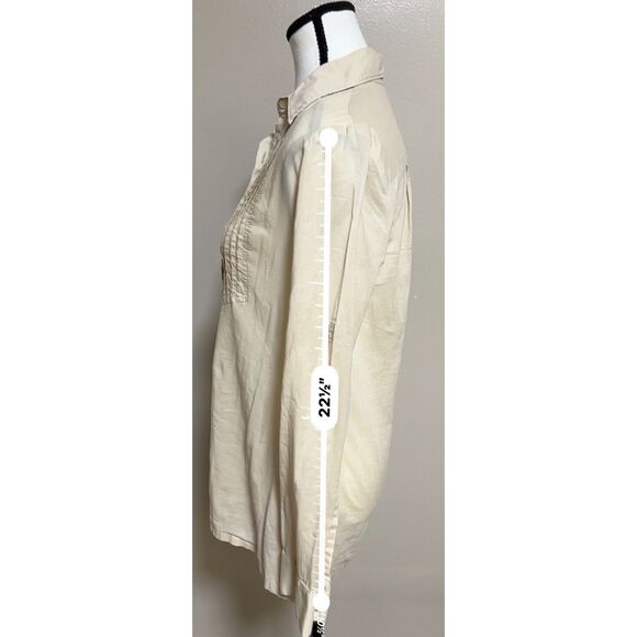 Banana Republic 100% cotton pleated shirt in cream. Size XS. - Picture 5 of 8